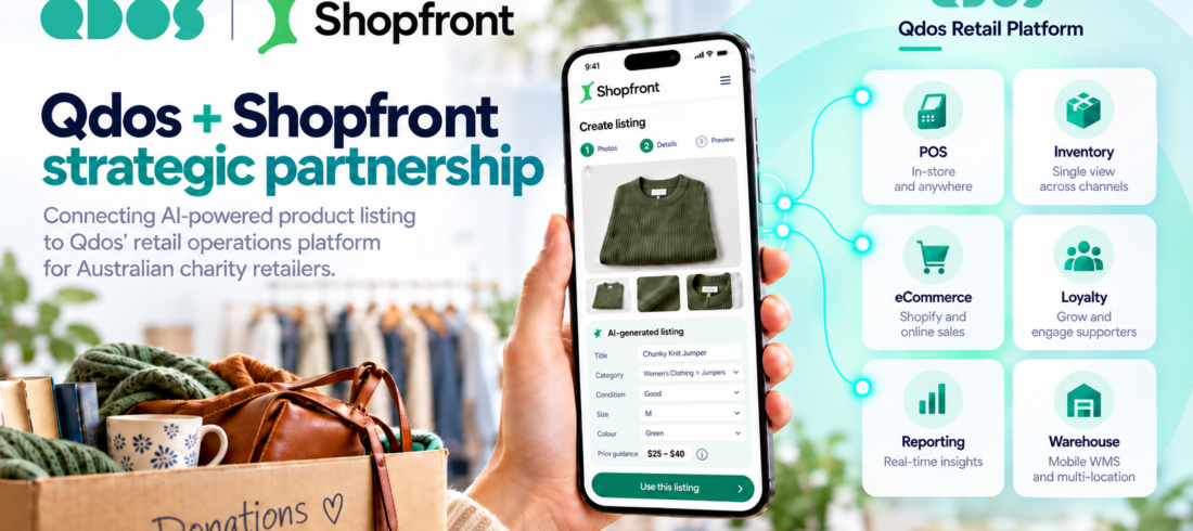 Qdos and Shopfront strategic partnership for AI-assisted product listing and connected charity retail operations